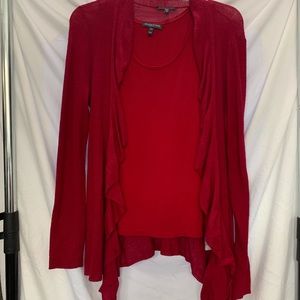 Eileen Fisher Silk and Wool Cardigan and Tank Set